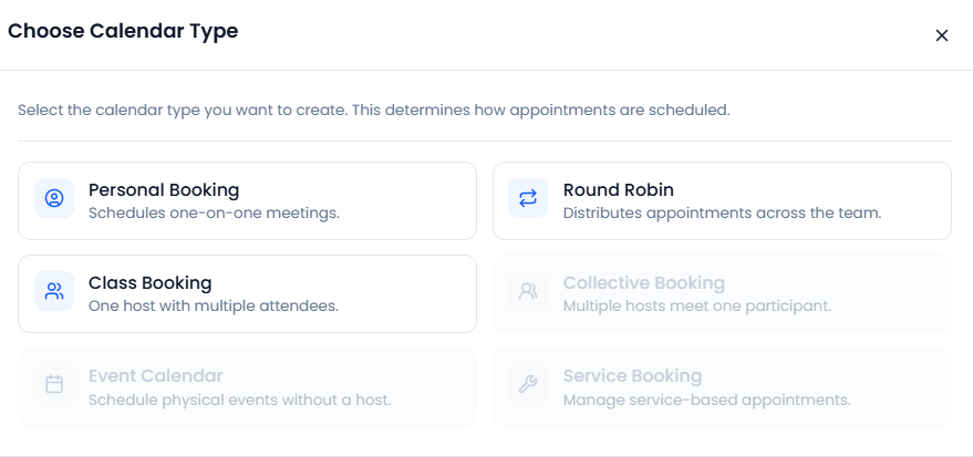 Configure Calendar Type Preview